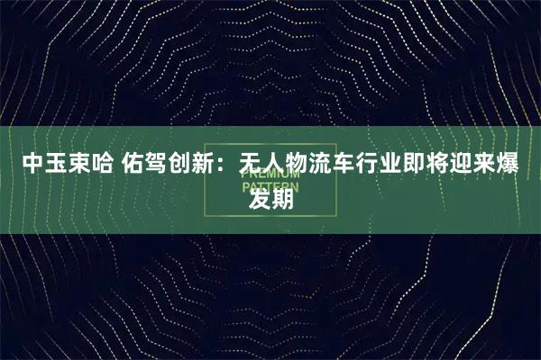 中玉束哈 佑驾创新：无人物流车行业即将迎来爆发期