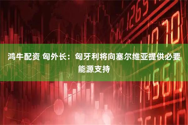 鸿牛配资 匈外长：匈牙利将向塞尔维亚提供必要能源支持